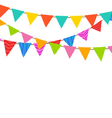 Image showing Set Bunting Pennants with Ornamental Texture