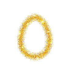 Image showing Abstract Happy Easter Golden Glitter Egg with Place for Your Text