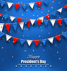 Image showing Patriotic Background with Bunting Flags for Happy Presidents Day