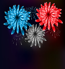 Image showing Illustration Firework Colorized in Flag US for Celebration Event