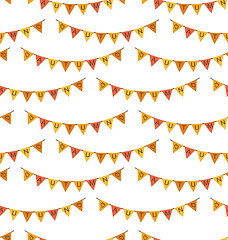 Image showing Seamless Pattern with Autumn Bright Buntings