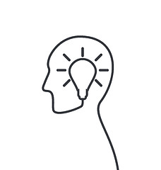 Image showing Icon process of generating ideas to solve problems, birth of the