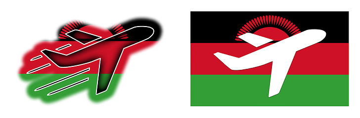 Image showing Nation flag - Airplane isolated - Malawi