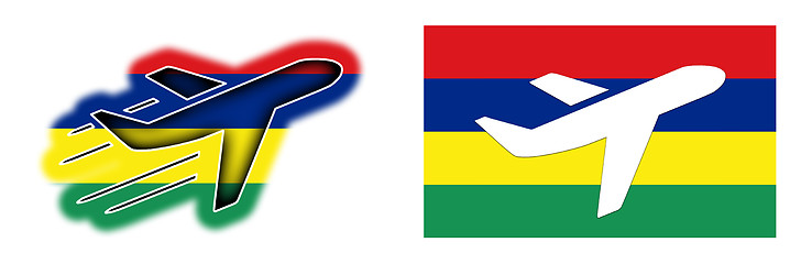 Image showing Nation flag - Airplane isolated - Mauritius