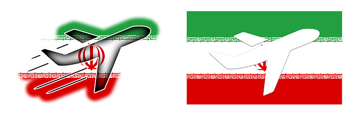 Image showing Nation flag - Airplane isolated - Iran