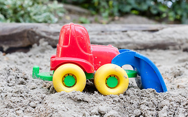 Image showing Children\'s machine in the sand