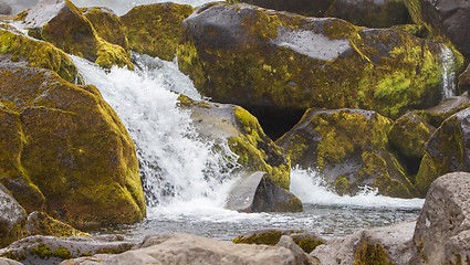 Image showing Close-up view of a water fall