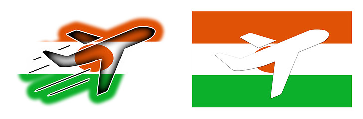 Image showing Nation flag - Airplane isolated - Niger