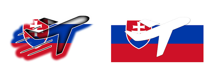 Image showing Nation flag - Airplane isolated - Slovakia