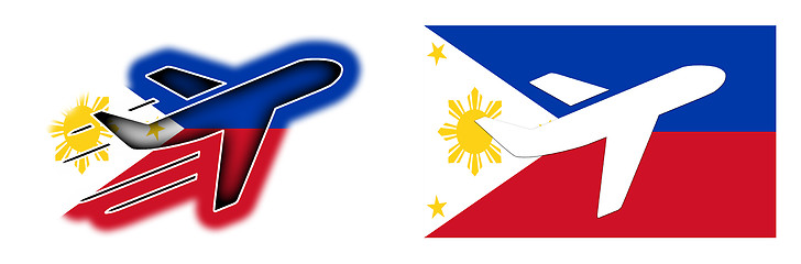 Image showing Nation flag - Airplane isolated - Philippines