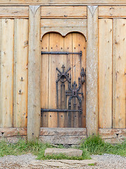 Image showing Ancient wooden door