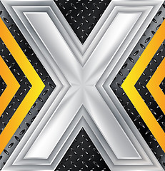 Image showing Abstract industrial background with huge X sign