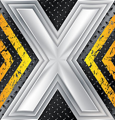 Image showing Abstract industrial background with huge X sign