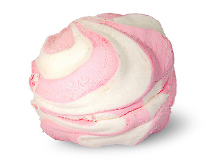 Image showing Single white and pink marshmallow