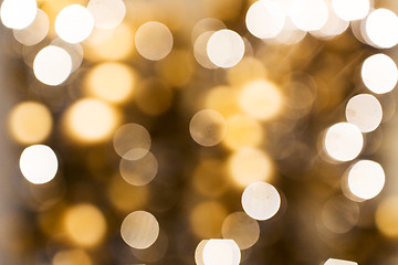 Image showing blurred golden christmas lights bokeh