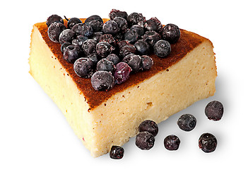 Image showing Cottage cheese casserole with frozen blueberries