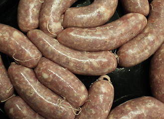 Image showing raw meat sausages