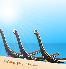 Image showing Snake Boat Festival Happy Onam