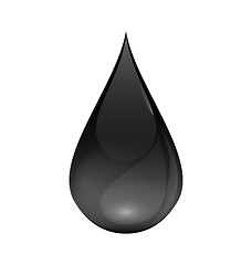 Image showing Black Oil Drop of Petroleum Isolated on White Background 