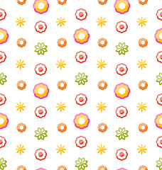 Image showing Colorful Shiny Seamless Pattern with Flowers