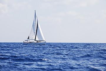 Image showing Yacht with white sails