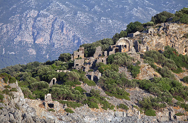 Image showing Gemiler Island with church of St. Nicholas, Turkey