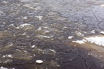 Image showing Lake surface getting icy background