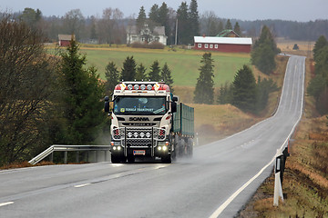 Image showing Customized Scania Truck of MHL-Trans in Rural Landscape