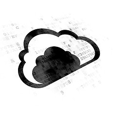 Image showing Cloud technology concept: Cloud on Digital background