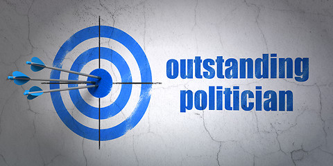 Image showing Politics concept: target and Outstanding Politician on wall background