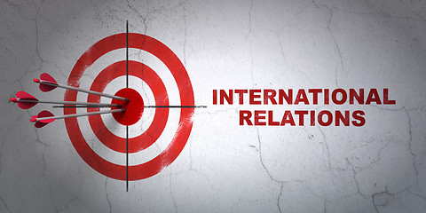 Image showing Politics concept: target and International Relations on wall background