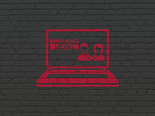 Image showing News concept: Breaking News On Laptop on wall background