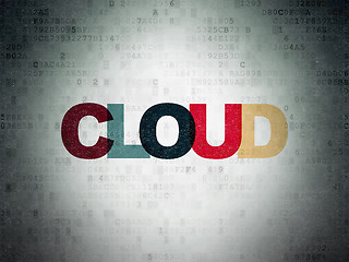 Image showing Cloud computing concept: Cloud on Digital Data Paper background