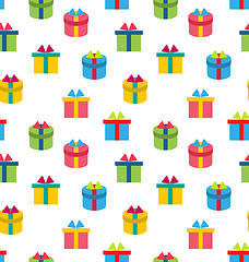 Image showing Seamless Texture of Colorful Present Boxes