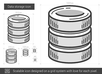 Image showing Data storage line icon.