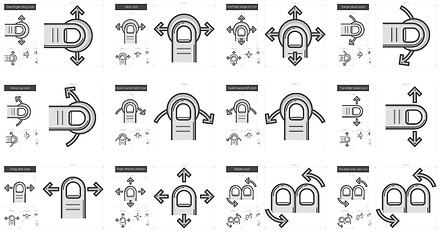 Image showing Touch gestures line icon set.