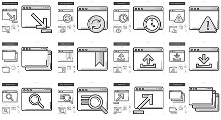 Image showing Application line icon set.