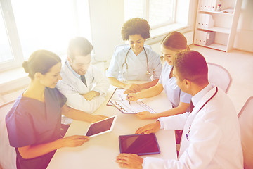 Image showing group of happy doctors meeting at hospital office