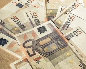 Image showing Vintage Fifty Euro notes