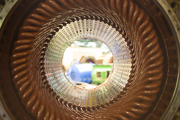 Image showing Stator of a big electric motor