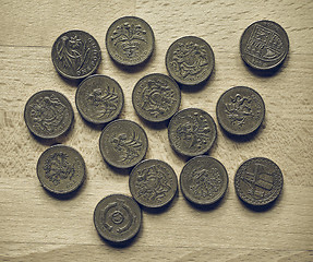 Image showing Vintage Pound coins