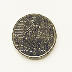 Image showing Vintage French 20 cent coin