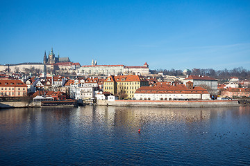 Image showing Cathedral of St. Vitus, Prague castle and the Vltava River