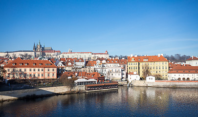 Image showing Cathedral of St. Vitus, Prague castle and the Vltava River