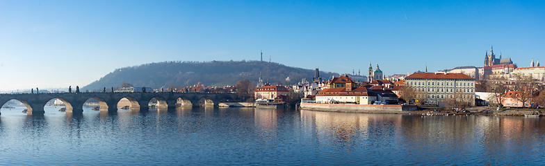 Image showing Cathedral of St. Vitus, Prague castle and the Vltava River