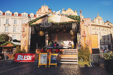 Image showing Christmas market at Old Town Square in Prague