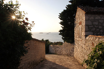 Image showing Old courtyard house - Alley in a Mediterranean village