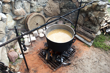 Image showing bowler on the fire