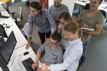 Image showing startup business people group working as team to find solution