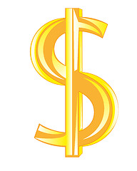 Image showing Sign dollar golden